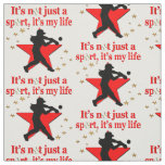 RED STAR SOFTBALL IS MY LIFE DESIGN FABRIC