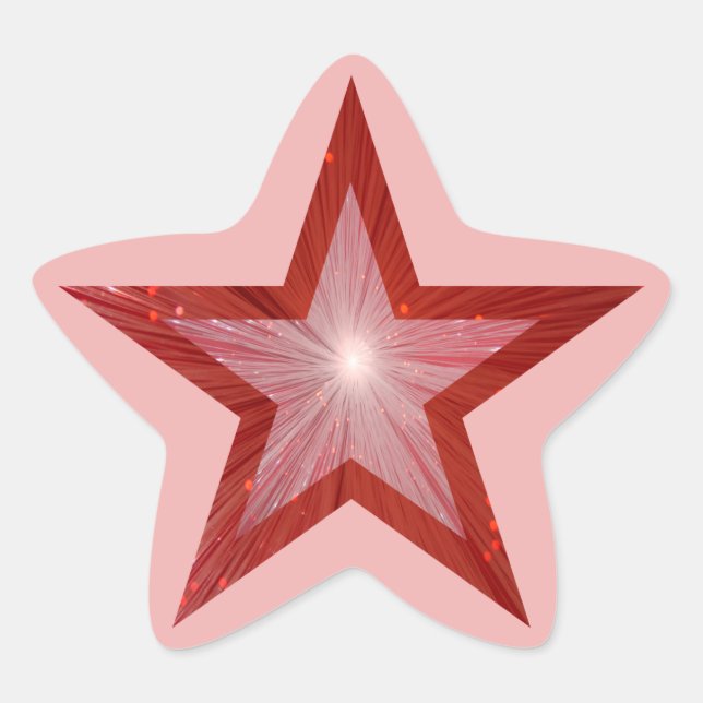 Red Star star-shape sticker pink (Front)