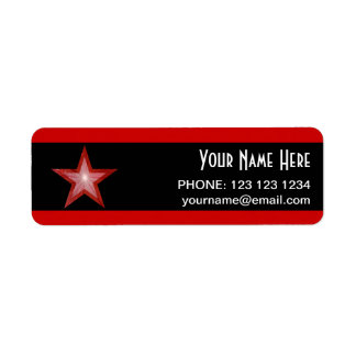 Red Star stripe 'Name' text label small black