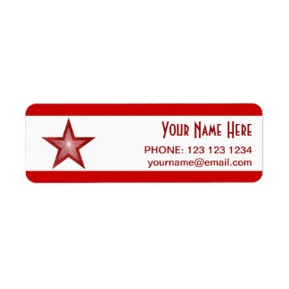 Red Star stripe 'Name' text label small white