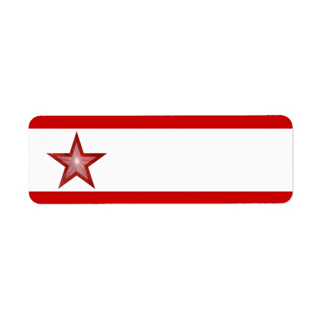 Red Star stripe small white plain Label (Front)