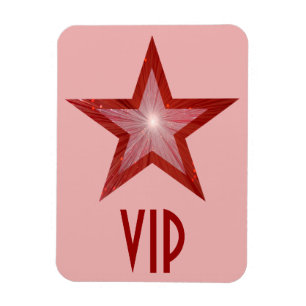 Red Star 'VIP' flexible magnet pink