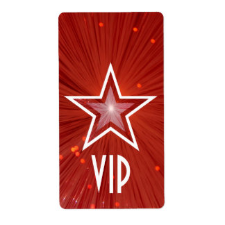 Red Star 'VIP' label large white text