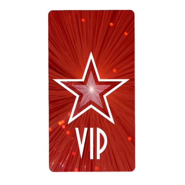 Red Star 'VIP' label large white text (Front)