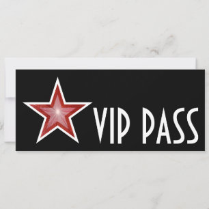 Red Star 'VIP PASS' invitation black long