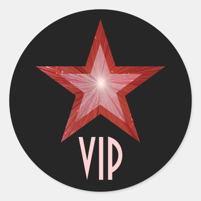 Red Star VIP round sticker black (Front)
