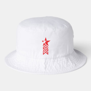 Red Star with Chevron Arrows Bucket Hat