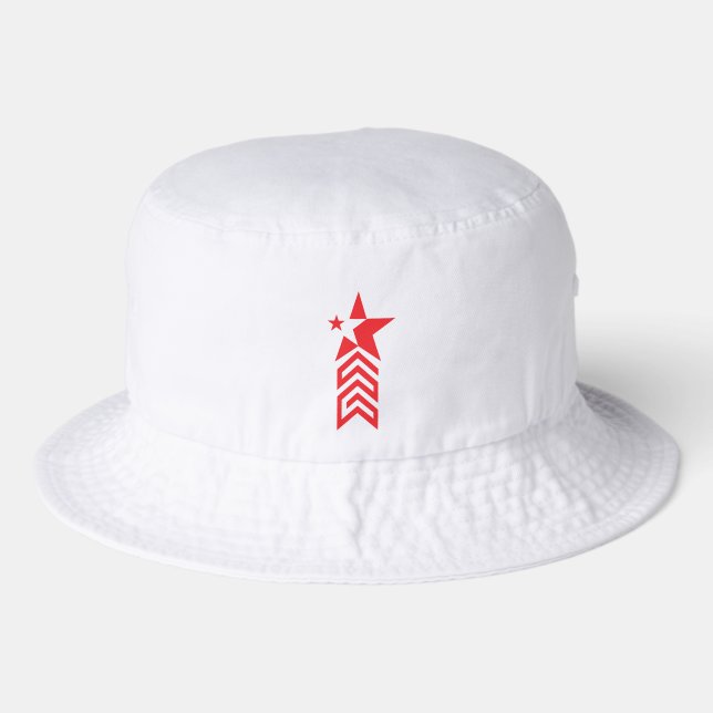 Red Star with Chevron Arrows Bucket Hat (Front)