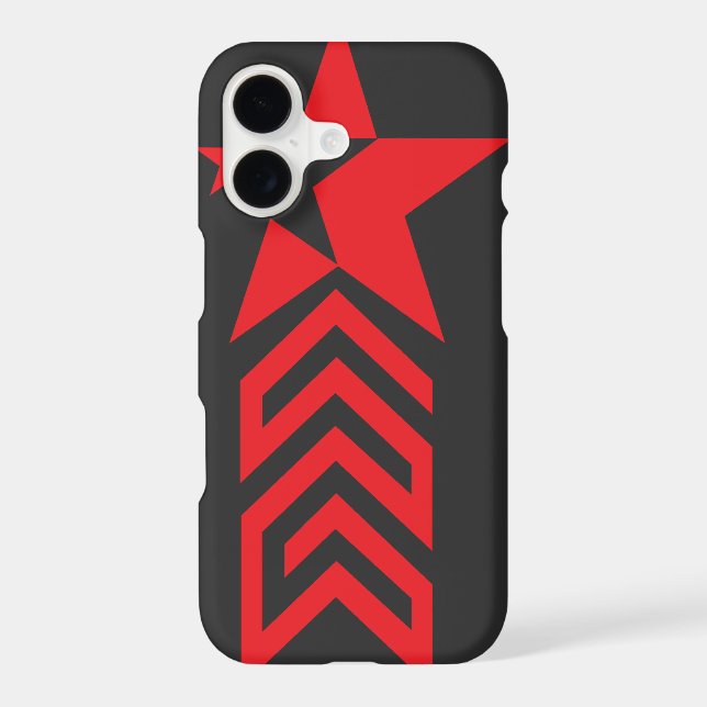 Red Star with Chevron Arrows iPhone Case (Back)