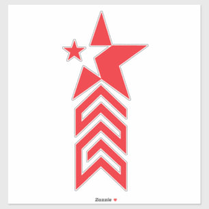 Red Star with Chevron Arrows Sticker