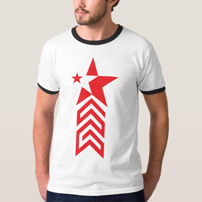 Red Star with Chevron Arrows T-Shirt (Front)