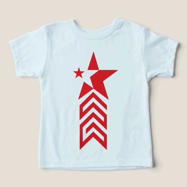 Red Star with Chevron Arrows Toddler T-shirt (Design Front)