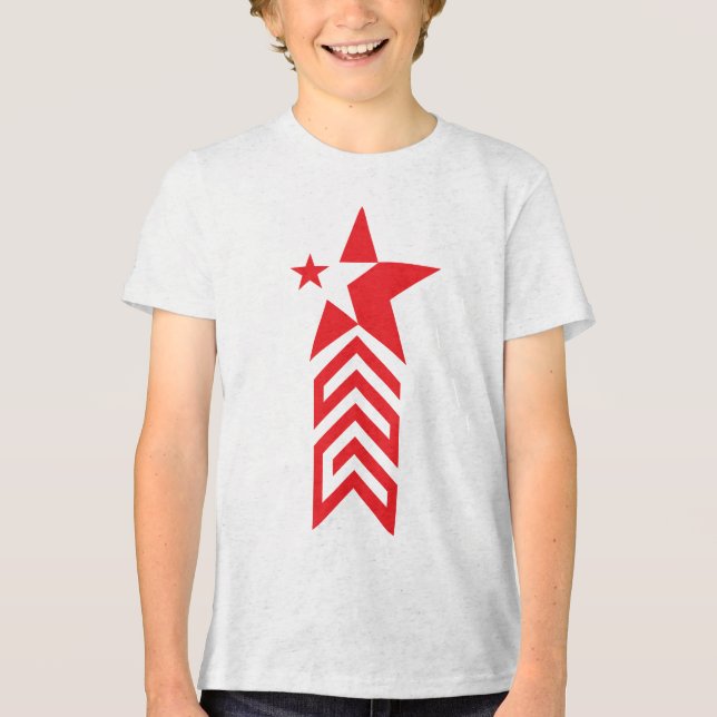 Red Star with Chevron Arrows Tri-Blend Shirt (Front)