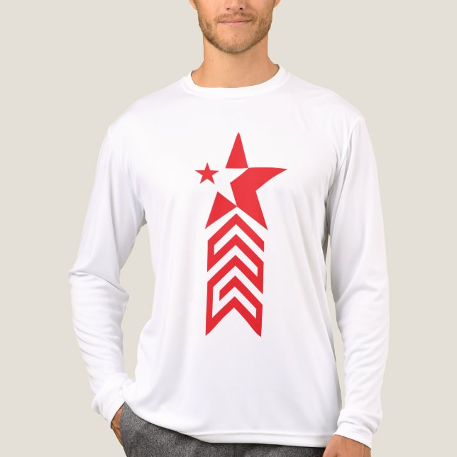 Red Star with Chevron Arrows Tri-Blend Shirt (Front)