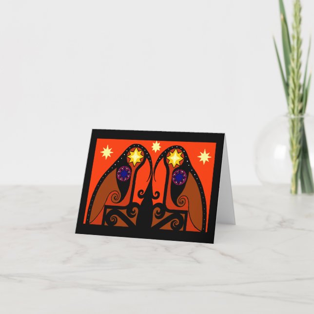 Red Starbirds Christmas card (Front)