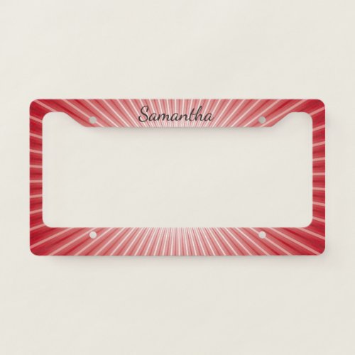 Red Starburst Design License Plate Frame