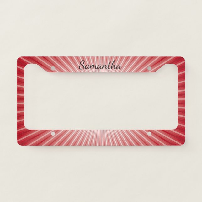 Red Starburst Design License Plate Frame (Front)