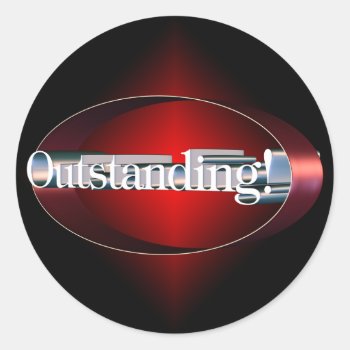 Red Starburst Outstanding Sticker by Firecrackinmama at Zazzle
