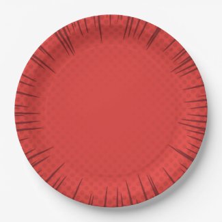 Red Starburst Paper Plate