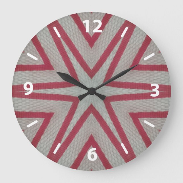 Red Starburst Pattern Large Clock (Front)