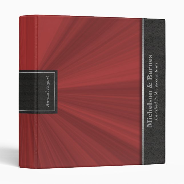 Red Starburst Professional Portfolio Binder (Front/Spine)