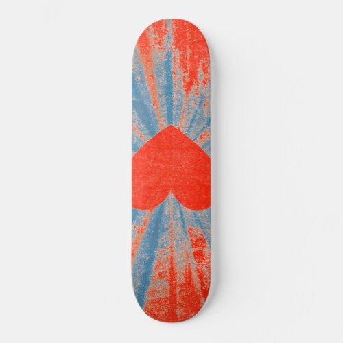 Red starburst valentine heart skateboard