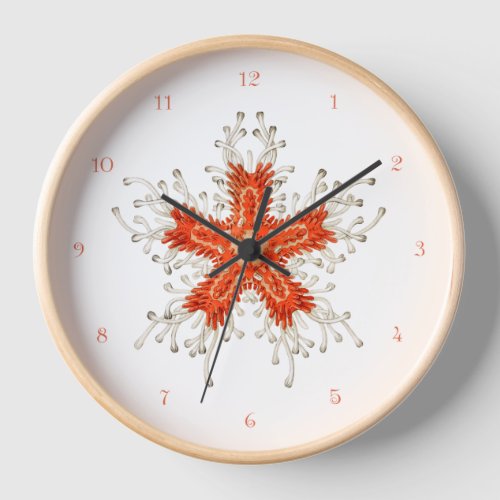 Red starfish vintage Wall Clock