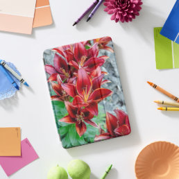 Red Stargazer Lily Flower, Nature Photography iPad Pro Cover