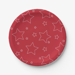 Red Stars 4th of July PartyPaper Plate