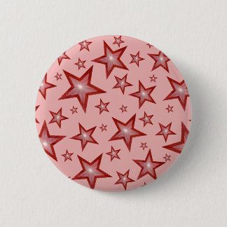 Red Stars button badge pink
