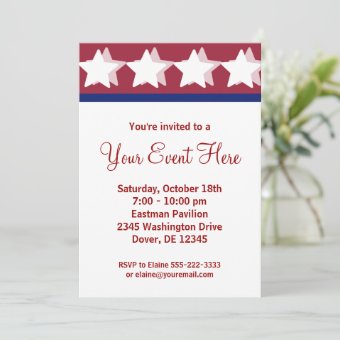 Red Stars Campaign Party Invitations | Zazzle