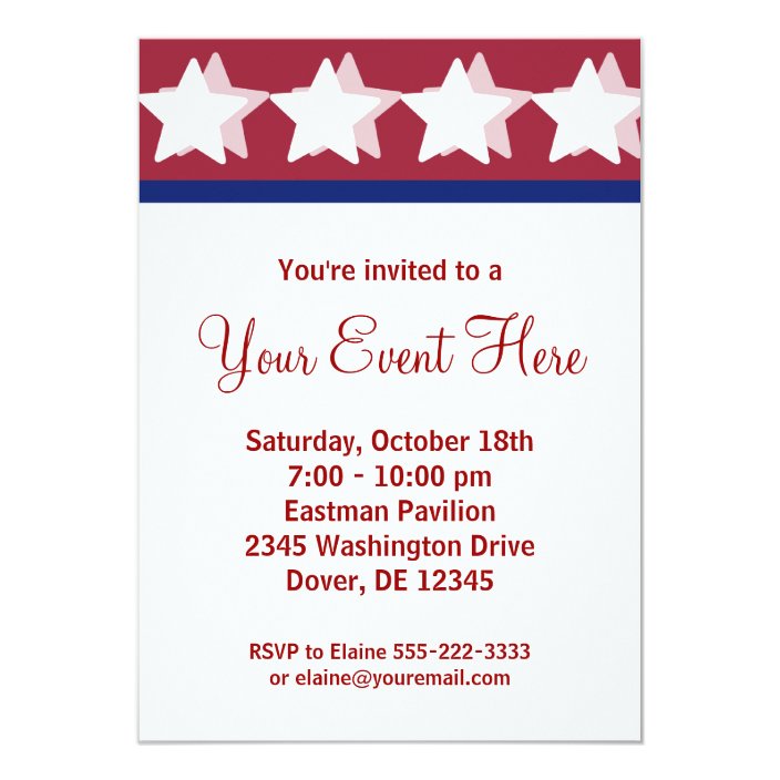 Red Stars Campaign Party Invitations | Zazzle.com