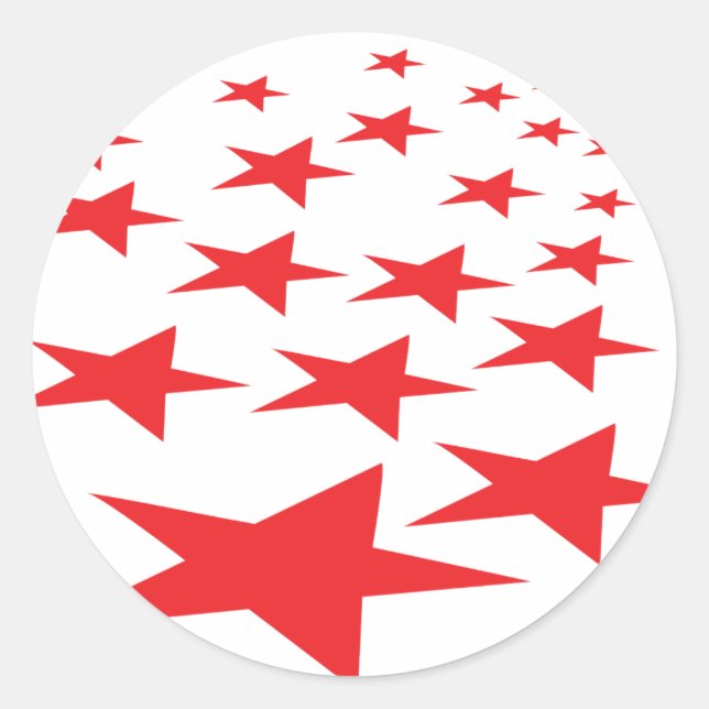 red stars carpet classic round sticker (Front)