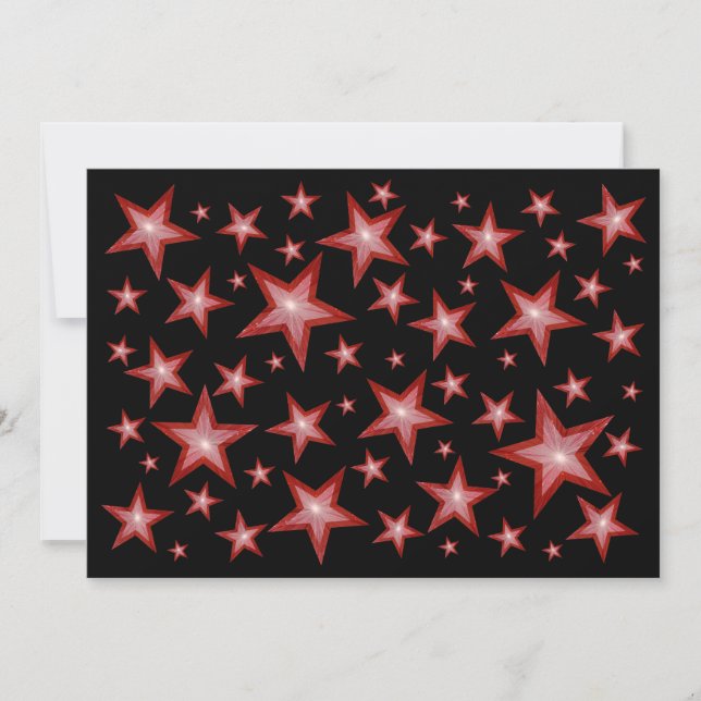 Red Stars invitation black (Front)
