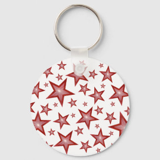 Red Stars keychain white