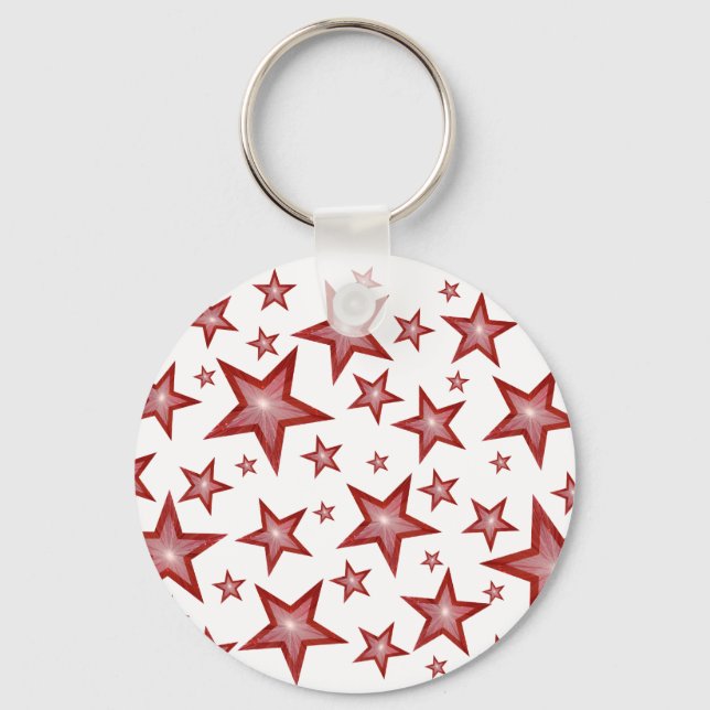 Red Stars keychain white (Front)