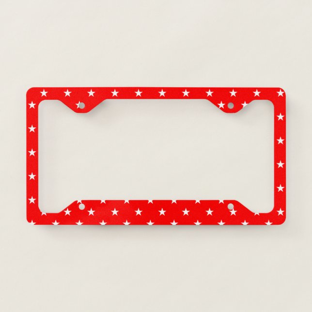 Red Stars License Plate Frame (Front)
