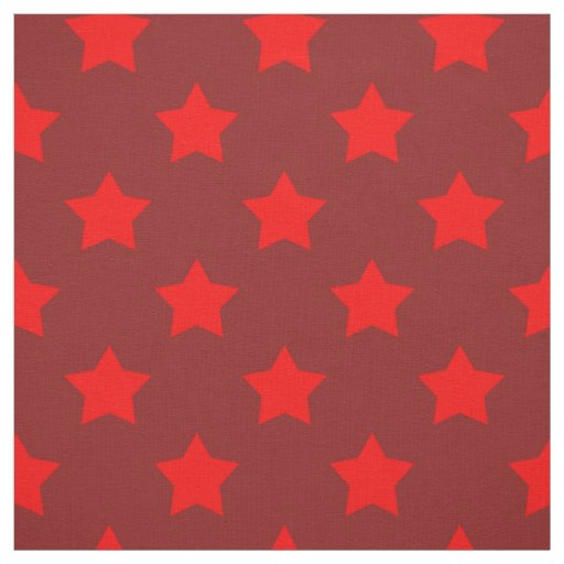 Red Stars Maroon Background Textile Fabric