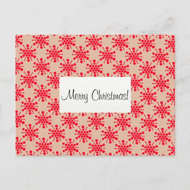 Red stars Merry Christmas! Holiday Postcard (Front)