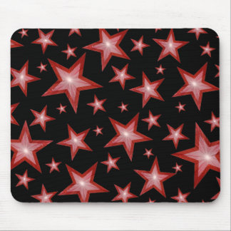 Red Stars mousepad black