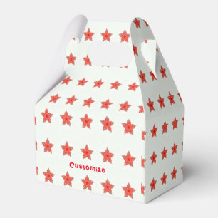 red stars on white candy tin favor boxes