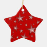 Red Stars Ornament Star Red at Zazzle