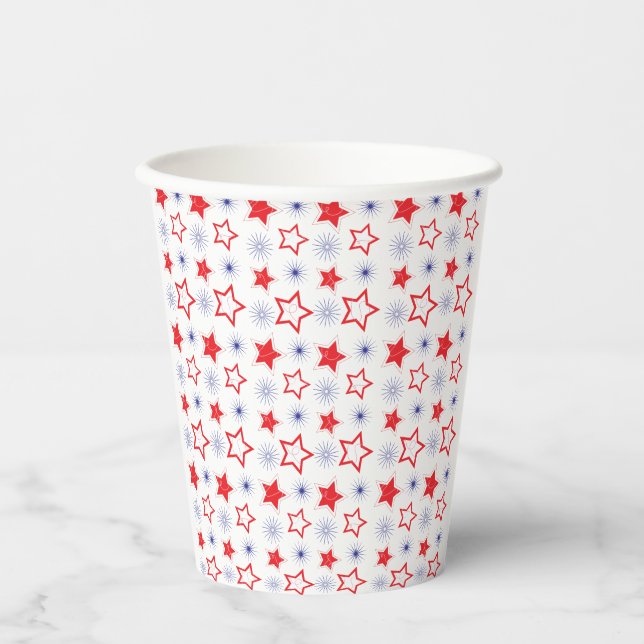 Red Stars Paper Cups (Front)