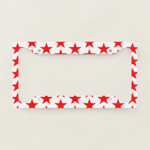 Red Stars Pattern License Plate Frame