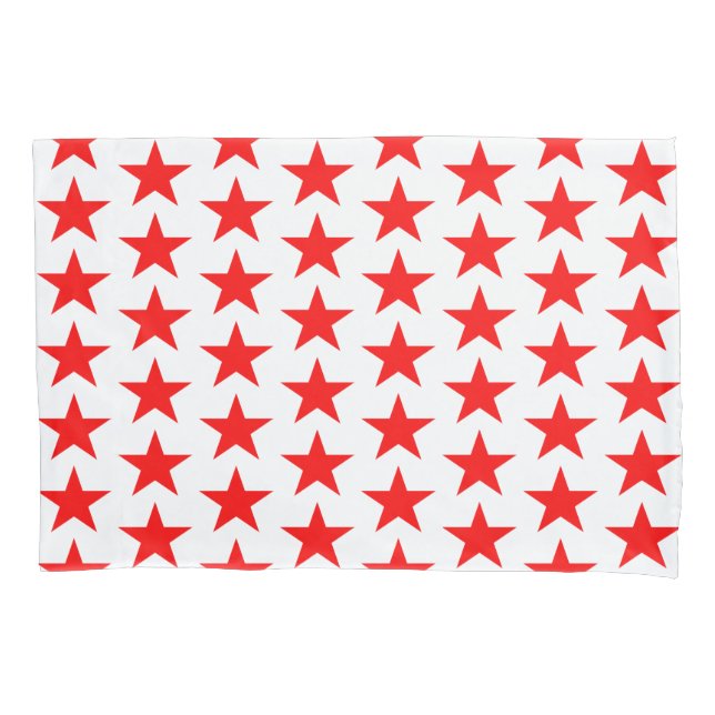 Red Stars Pattern Pillow Case (Front)