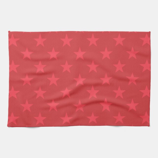 Red stars pattern towel (Horizontal)
