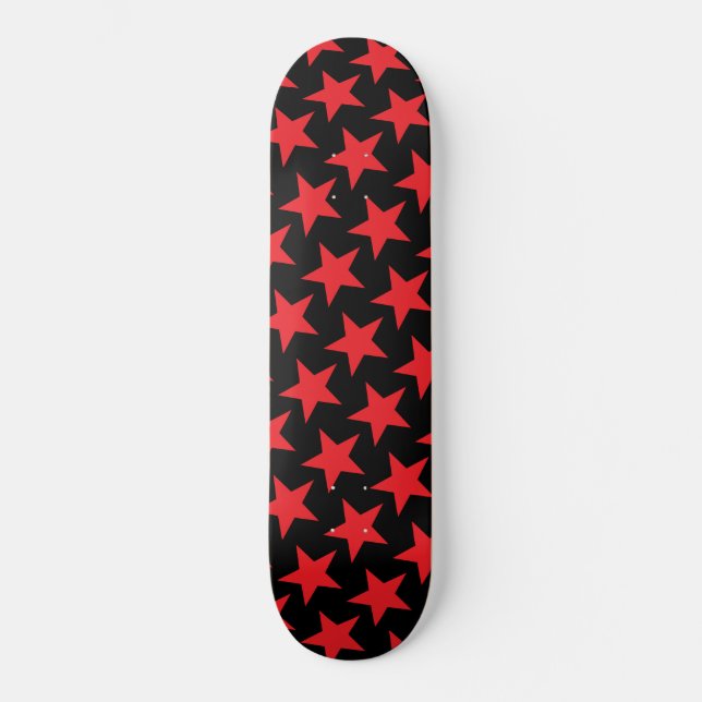 Red Stars Skateboard - Custom Colors (Front)