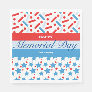 Red Stars Sprinkles Memorial Day Event Party Napkins