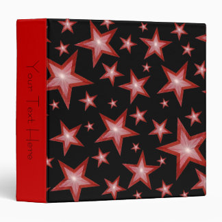 Red Stars 'Your Text' binder black
