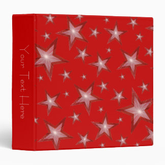 Red Stars 'Your Text' binder red